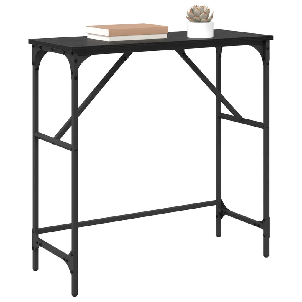 Console Table Black Oak Effect 75 x 32 x 75 cm