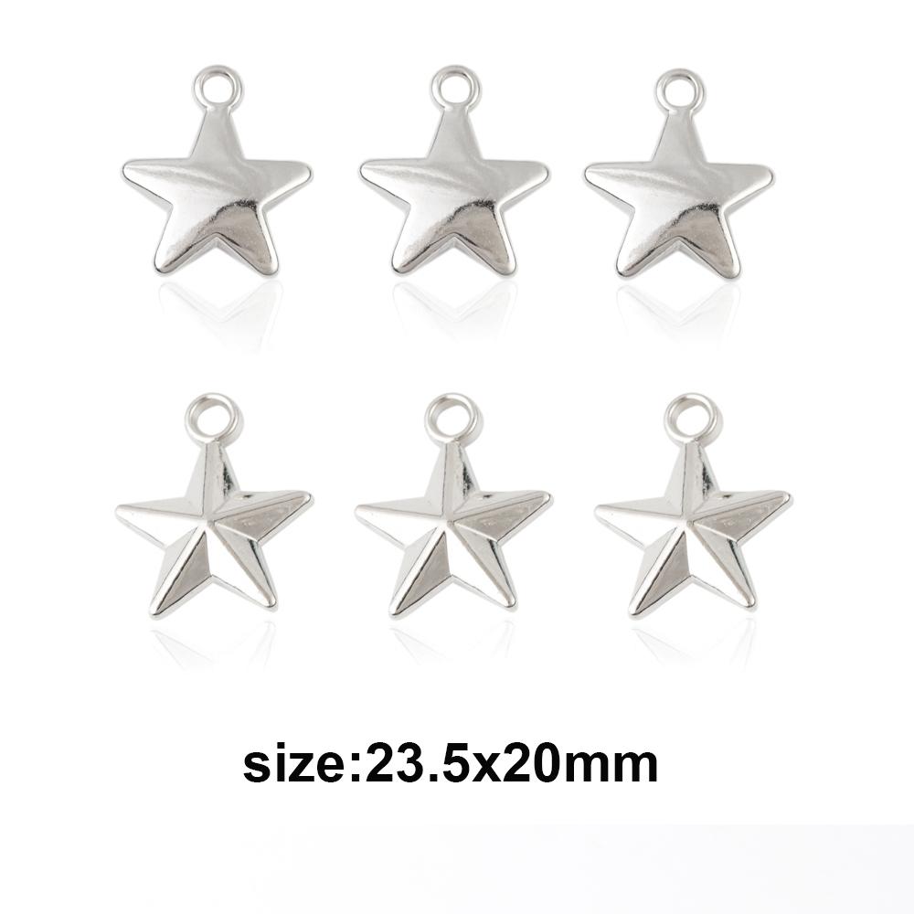 20pcs Heart Cute CCB Loose Beads For Necklace Pendant Heart Star Charms For Jewelry Making Supplies DIY Necklace Spacer Beads