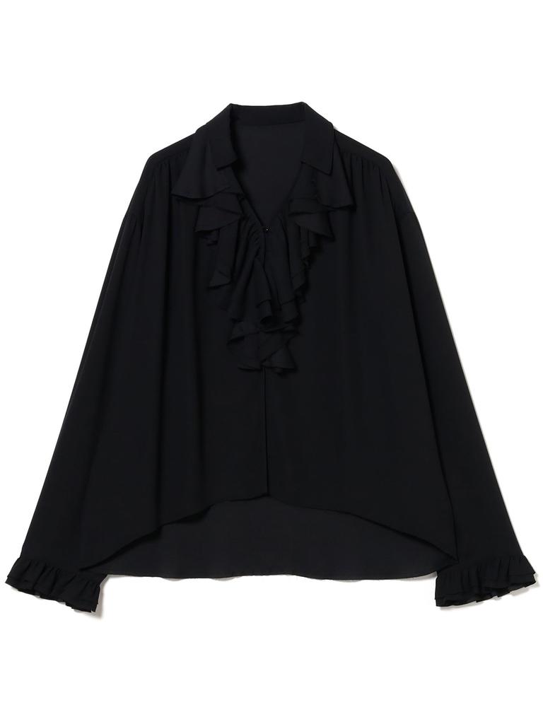 Beams Boy Women's Large/Small Shirt, M.Amnz_RuflBlous, Black, Free Size, 13110450452