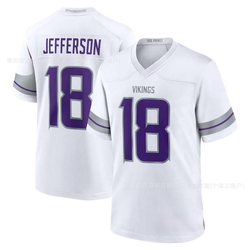 Fotbalový dres Minnesota Vikings 18 Jefferson 19 Thielen Pánský Dámský Sportovní Uniforma