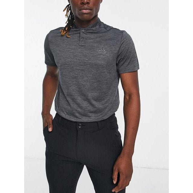 

Черная рубашка поло с текстурированными полосками adidas Golf