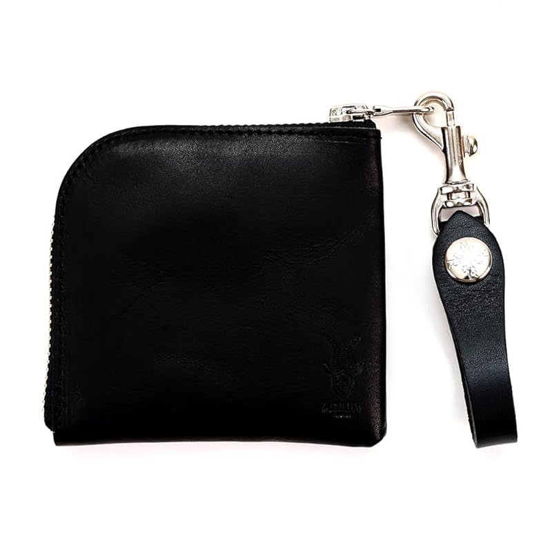 

Agility Affa (AGILITY) affa) Argent Short coin case L-shaped zipper leather folding wallet leather genuine leather compact Thin wallet men s ladies