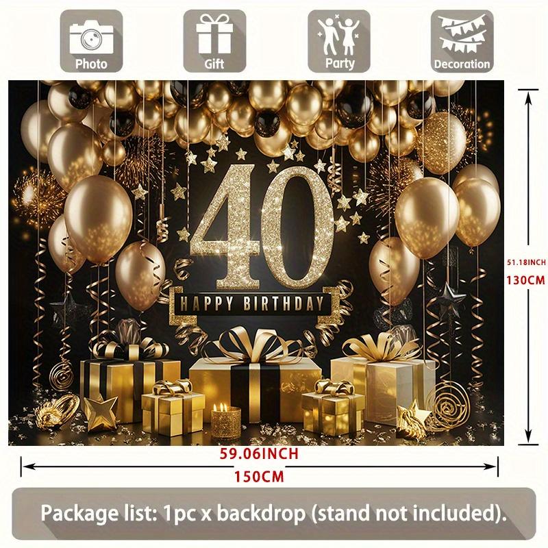 1pc Luxury Polyester 40th Birthday Party Banner - All-year-round wall decor room decoration party supplies and gifts
