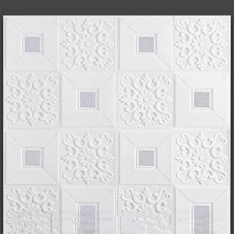 

70*70см 3D Потовщені Самоклеючі Шпалери XPE Піна Ударостійке Настінне Покриття для Стелі Даху та Домашнього Ремонту Декорування 1pc срібний