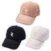 Letters Lamb Wool Hat Double R Plush Peaked Cap Fashion Winter Baseball Cap Girls