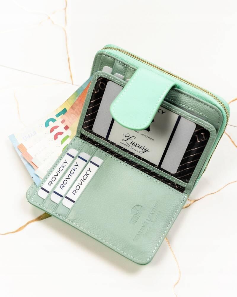 Women's Leather Wallet In Vertical Orientation with Snap Closure - Lorenti