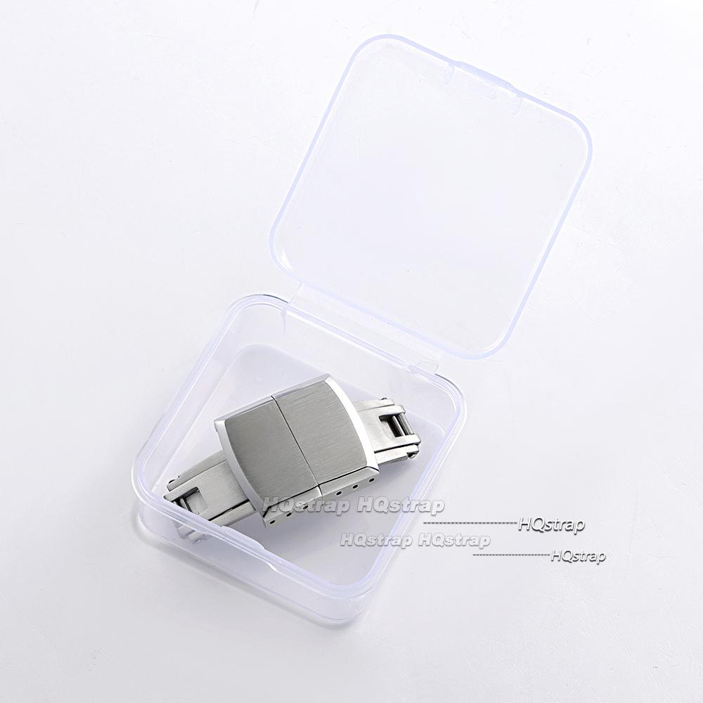 Stainless Steel Watch Buckle 16mm 18mm 20mm Double Click Butterfly Watch Clasp for Rubber Watch Strap Replacement Folding Buckle