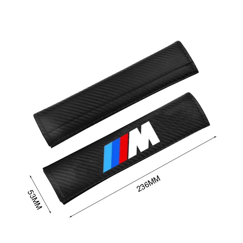 Carbon Fiber Car Seat Belts Cover Shoulder Protect Pad For BMW M Emblem E46 E36 E34 F10 E90 F30 E60 F30 E53 E30 E92 E87