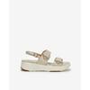 ESquire Women S Jeweled Two Band Comfort SandalS Beige