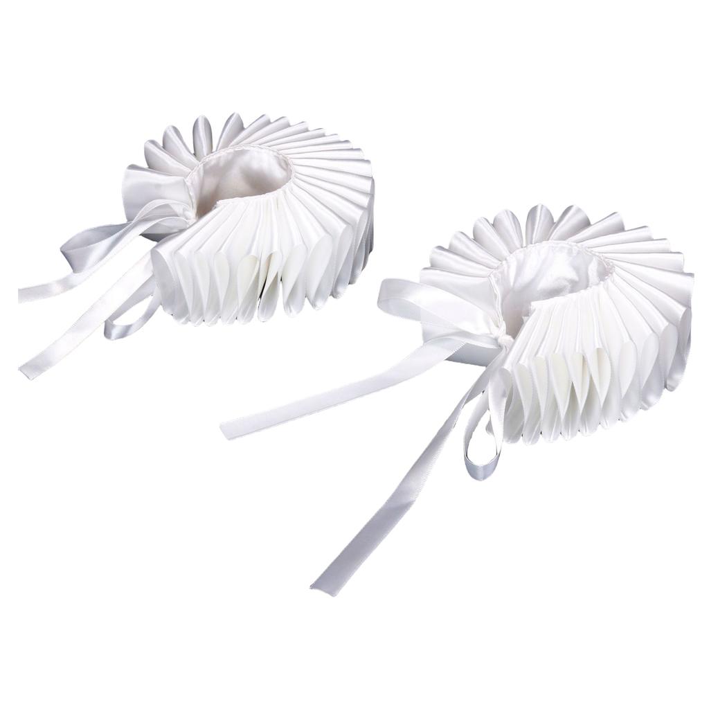 Victorian Ruffled Wrist Wrap Renaissance Girls Blouse Wrist Cuffs Decorative Props for Lady Medieval Cosplay