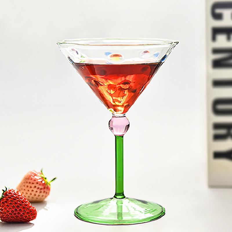 1 ks Barevný blokování Hravý Skleněný Pohár na Vysokém Podpatku Šálek na Kávu Stolní Nádobí Čajový Dýchánek Pohár Dárek Sklenice na Víno Elegantní 150ml