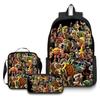 Cartoon Printing Casual Shoulder Bag Junior High School Students Large Capacity Backpacks
