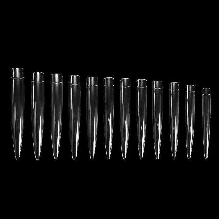 

120p Nail Tips for Dramatic Manicures Clear Full Cover Artificial NailsFits All Nail Shapes for Home and Salon 1 прозорий