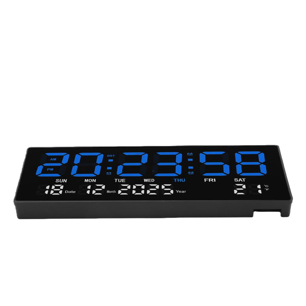 LED Digital Clock with Remote Control Wall Desk Silent Large Display Home School Decor
