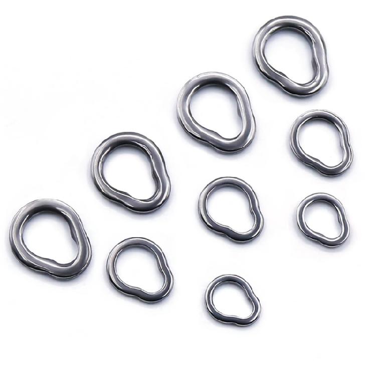 25Pcs Stainless Steel Split Rings Pear shape Solid Fishing Rings Lures Connectors for Saltwater Freshwater Fishing