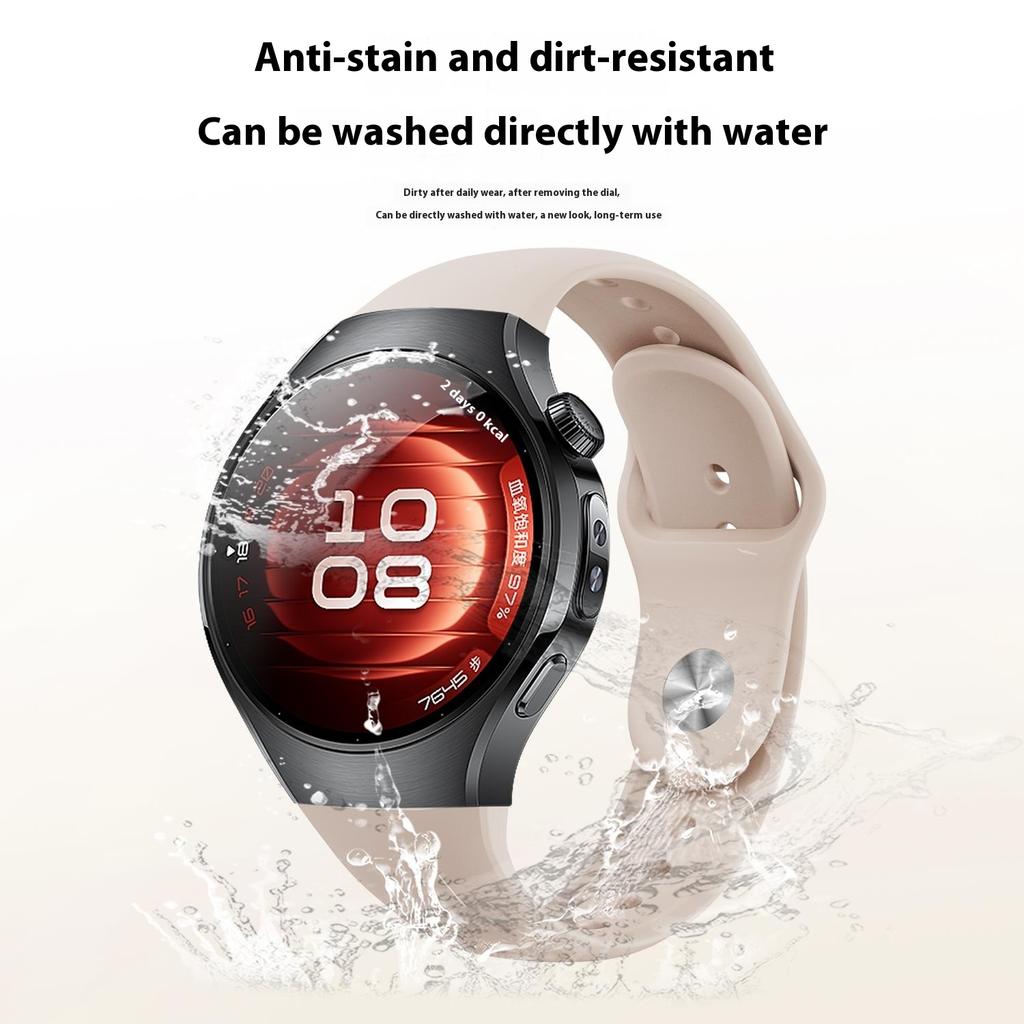 For Huawei Watch 5 42mm Smart Watch Band Reverse Buckle Silicone Wrist Strap