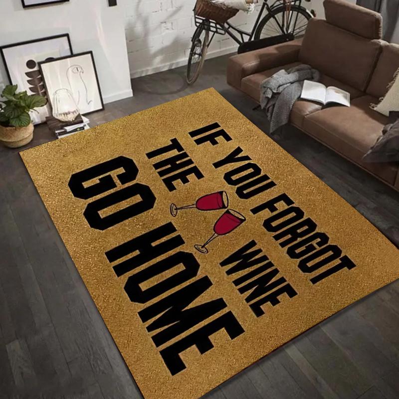 

Party Theme Alcohol Pattern Area Rug Non-Slip Carpet Mat for Living Room Home Decoration with Quote Rugs for Bedroom Carpet 40x60cm