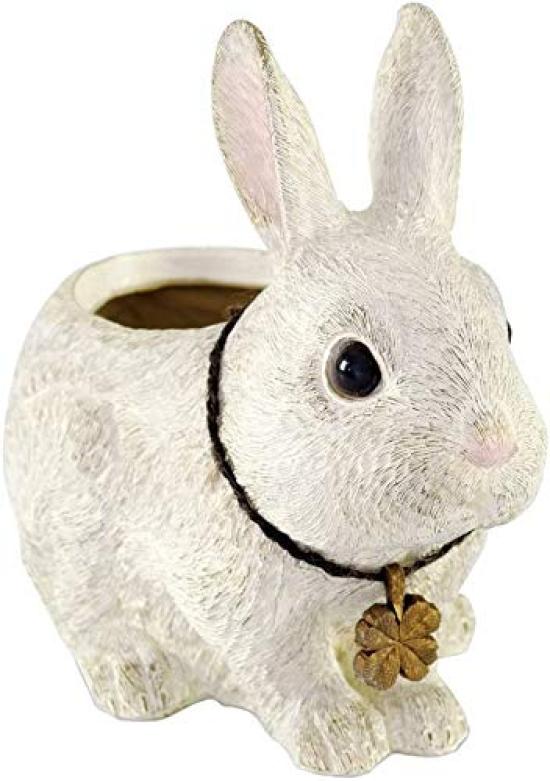 

This realistic rabbit planter ornament measures x 19 x 16cm The delicately crafted animal and flowers add a touch of fun and elegance to your entryway білий