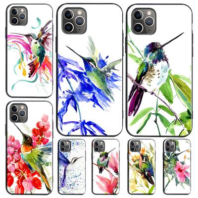 Kolibri und Blumen Handyhülle Für iPhone 17 Air 16 15 14 12 11 13 Pro Max 12 13 mini 15 16 Plus 16e Hülle Coque