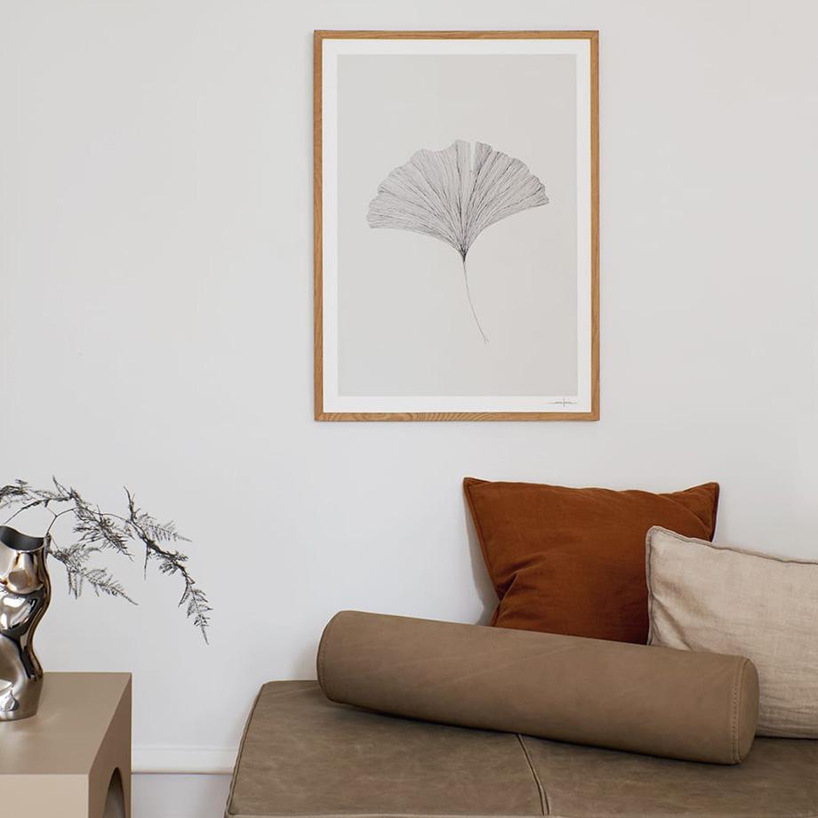 Abstract Geometric Leaf Swallow Ginkgo Vase Wall Art Canvas Painting Nordic Posters and Print Wall Picture for Living Room Decor No Frame