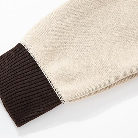 Autunno Inverno Uomo Maglione Scollo a V Lavorato a Maglia Spesso Elastico Caldo Maniche Lunghe Pullover Slim Fit Colore a Contrasto Lunghezza Media Uomo Biancheria Intima Termica