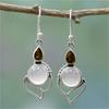 Women Vintage Jewelry  Earrings Gemstone Dangle Hook Stud Earring Gift