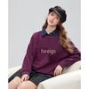 Betu Women's 2025 Winter Round Neck Embroidered Casual Sweatshirt