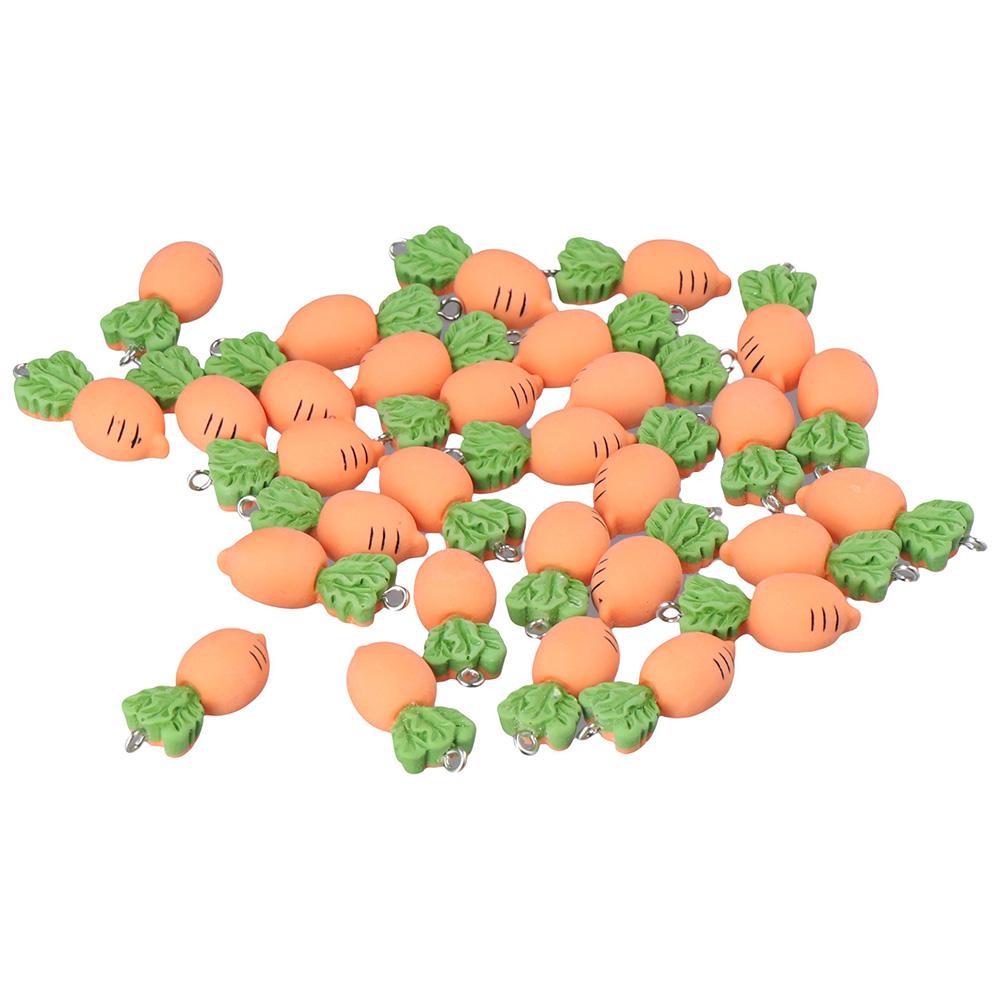 

30PCS Orange Charms Resin Resin Charms Resin Rabbit Charms Carrot Pendants DIY