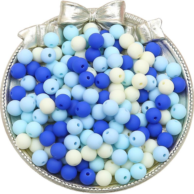 Handgefertigtes Armband Perlen Solide Acryl Mattiert Gemischte Farbe Perlen Handgefertigt DIY Handykette Macaron Schnur Halskette Runde Perlen Lose Perlen