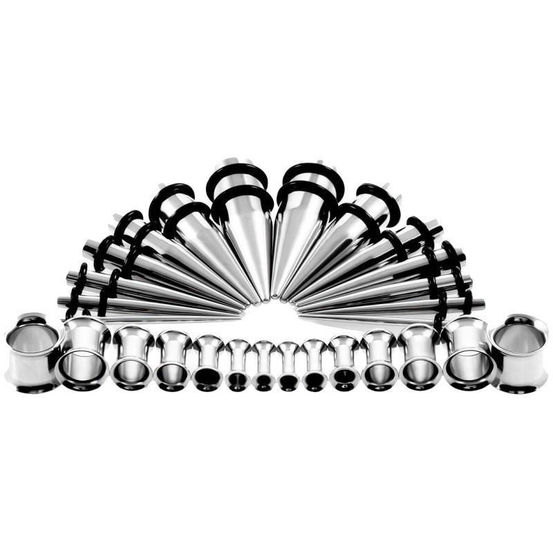28-Piece Titanium Steel Cone Ear Stretching Kit: Helix, Trumpet Expanders, Stainless Steel Fashion Ear Stretchers