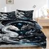 3PCs Mythical Dragons Design Cover Set, Breathable Fabric, Machine Washable (1 Duvet Cover + 2 Pillowcases) (Without Quilt) yy250911130