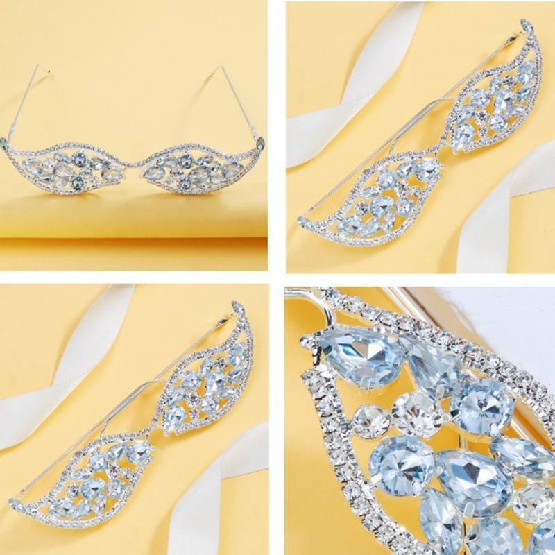 Rhinestones Glasses Frame No Lens Blingbling Face Jewellery Crystal Glasses Frame for Women Girl Sunglasses Frame