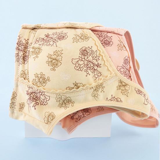 Damen Sport-BH Träger Knopf vorne Kabellos Guter Halt Blumendruck Elastische Schulter Atmungsaktiv Stoßfest Push-up