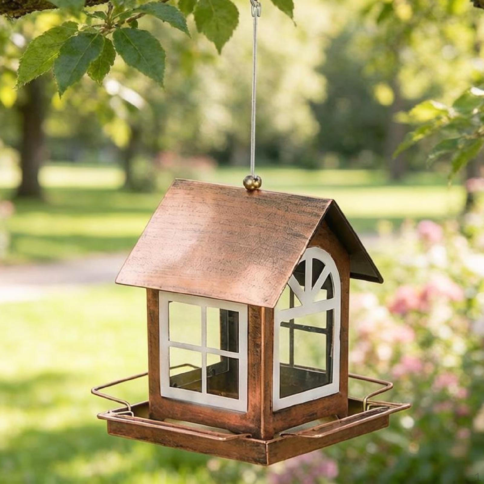 

Bird Feeder Birdfeeder with Perches Rustic Weatherproof for Garden Patio Backyard Yard Decoration