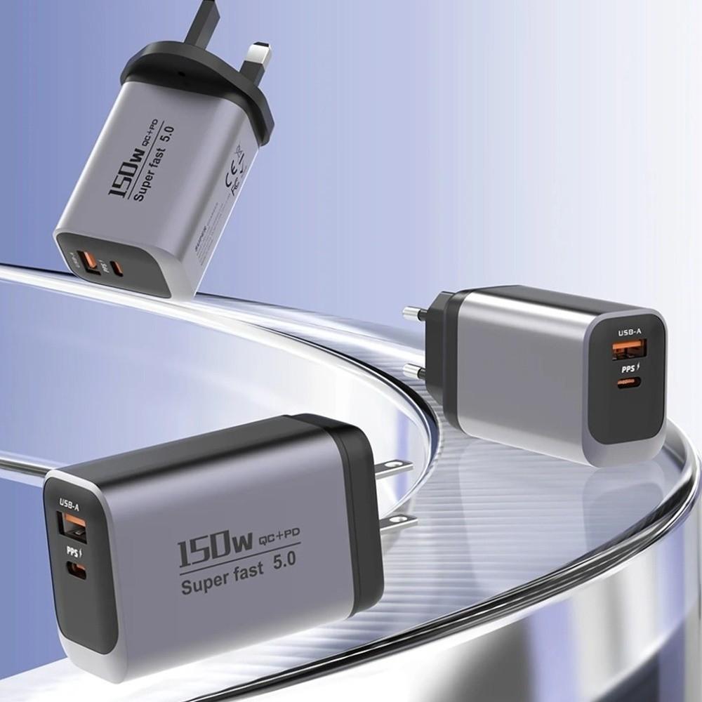 USB A+C 150W Charger Plug EU/US/UK Quick Charge Adapter for Huawei/Xiaomi/Samsung