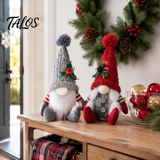 Holiday Hanging Ornaments Faceless Plush Doll, Christmas Tree Ornaments, Knitted Rudolf Stuffed Decorative Baubles Toy, Nordic Window Tabletop Display