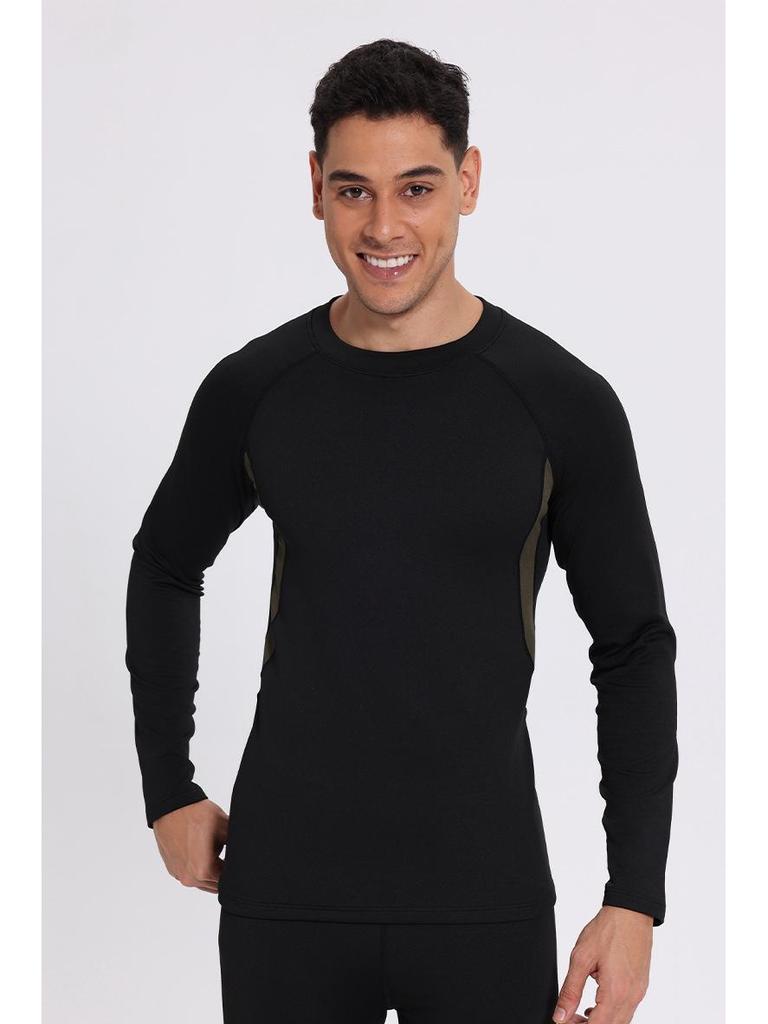 Men's Quick-Dry Fleece-Lined Base Layer for Outdoor Sports, Hiking, Mountaineering, Skiing, and Fitness