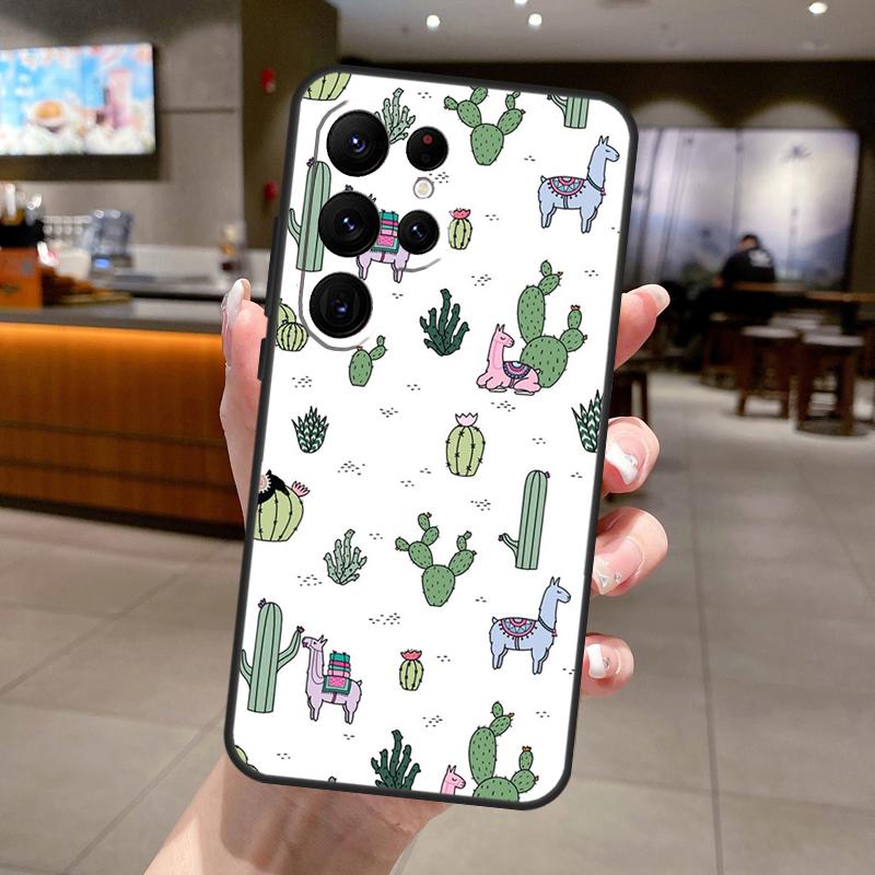 Llama Alpaca Pattern Phone Case For Samsung Galaxy S25 Ultra S24 S22 S21 S23 FE S9 S10 S20 Plus S24 FE Soft Cover