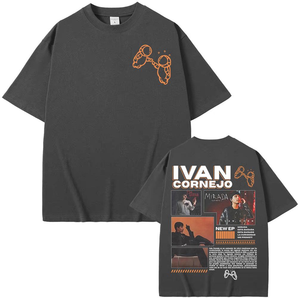 Singer Ivan Cornejo Mirada 2025 Tour Merch T Shirts Men Women Vintage Trend High Street T-shirt Casual O-Neck Oversized T Shirt