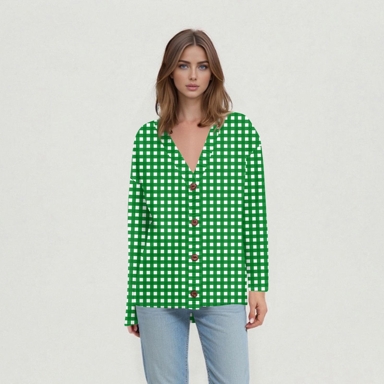 

Женские повседневные топы на каждый день Вязаный кардиган-жакет XXL зелёный