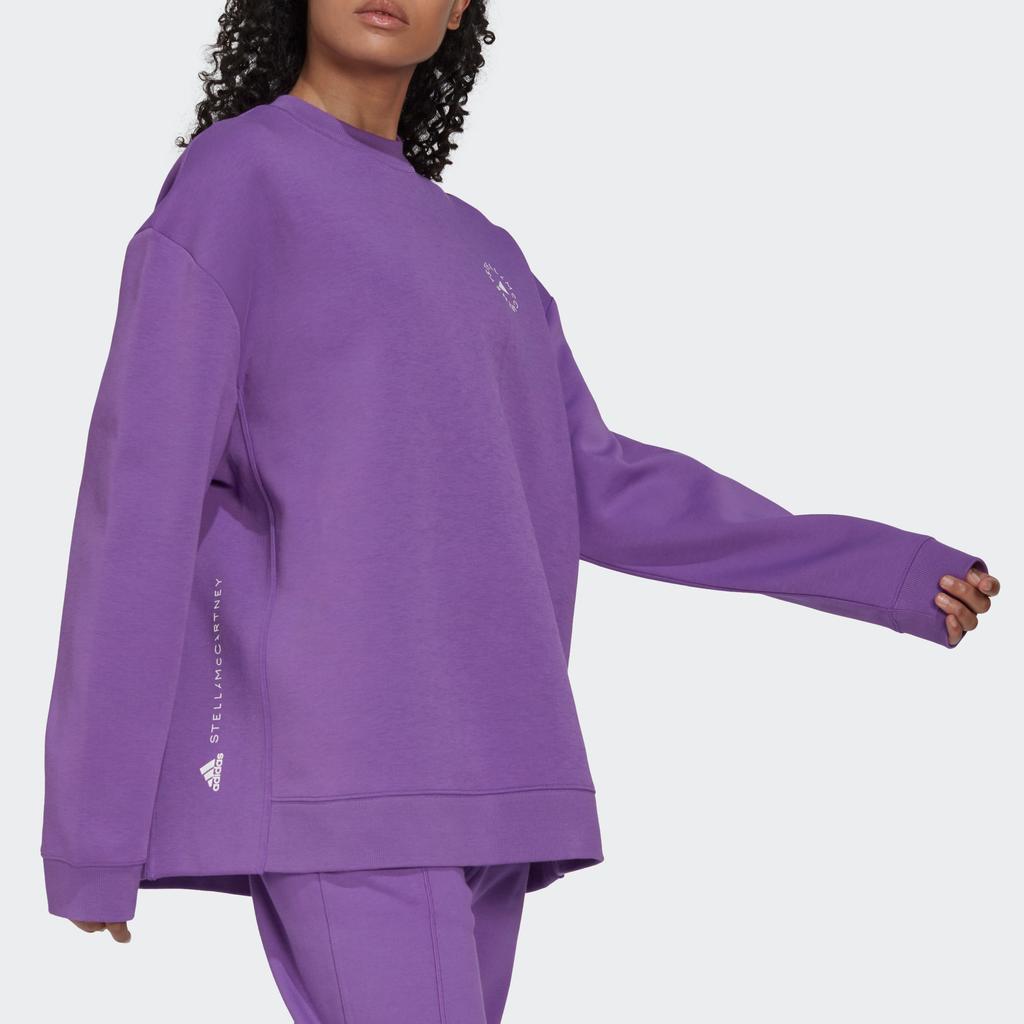 Adidas Stella McCartney Logo Print Sweatshirt Women Tops Purple HG2005