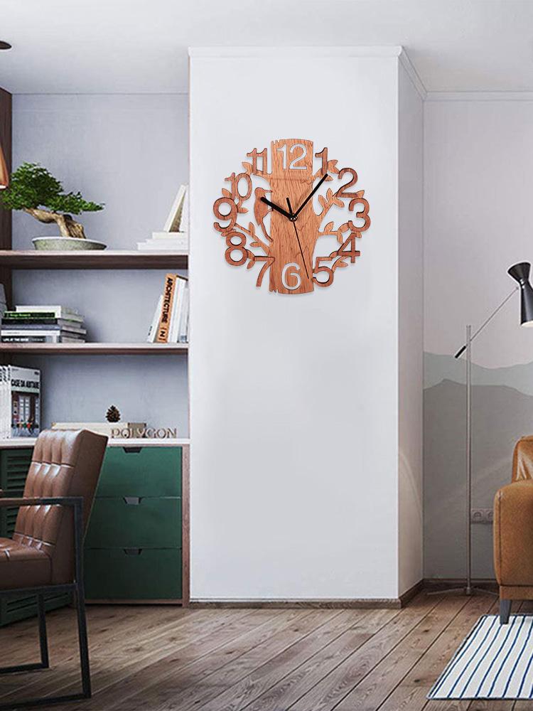 Wooden Wall Clock 8.7in Diameter White Double Layer Ultra Quiet Silent Wall Clock