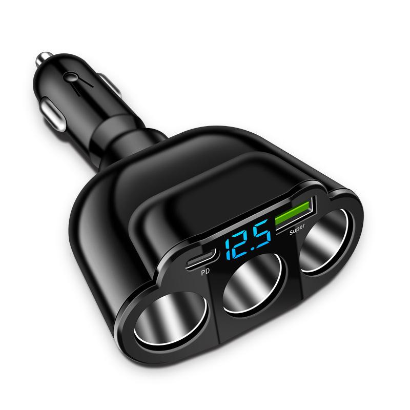 7 In 1 Safe Car Fast Charger Adapter 4 Cigarette Lighter Dual USB PD 12-24V Overheat Protection for Vehicle Use