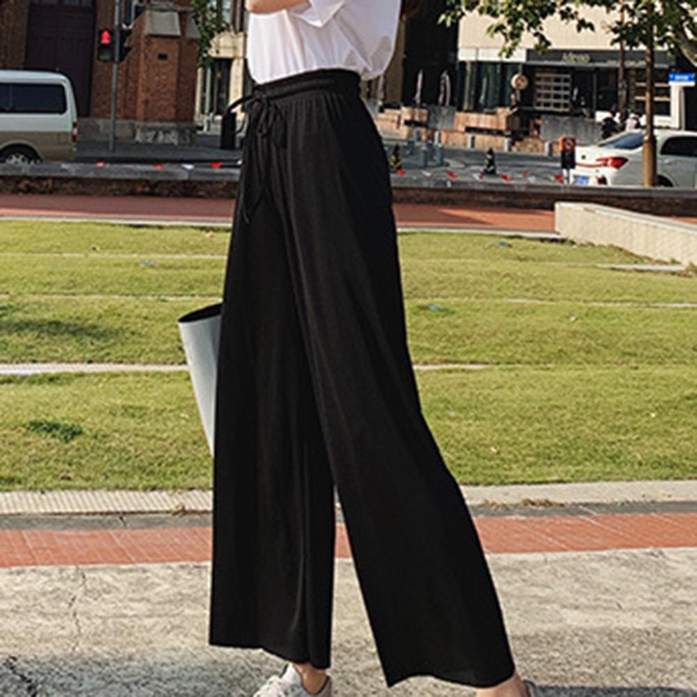 wide leg drawstring trousers