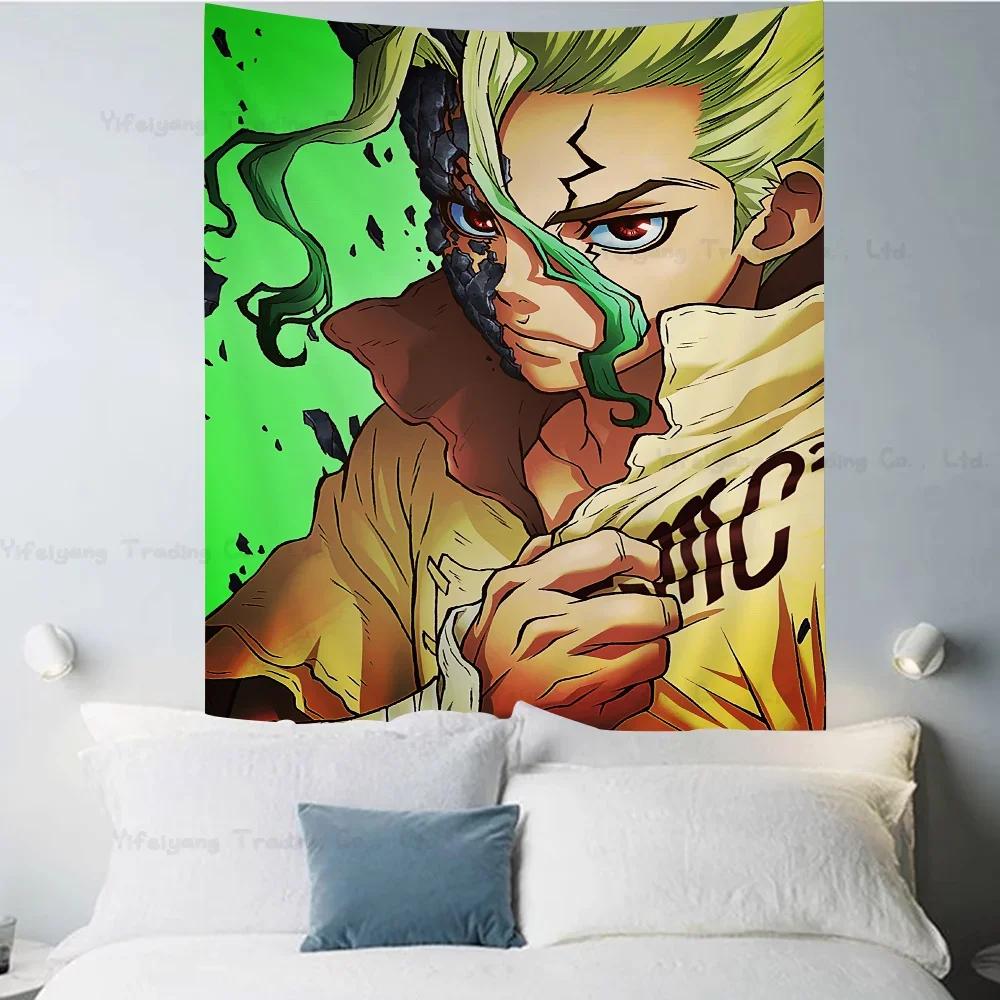Anime DrStone Tapestry Art Printing Japanese Wall Tapestry Anime Wall Hanging Home Decor