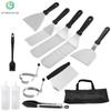 Stainless Steel BBQ Tool Set - Outdoor Grill & Teppanyaki Spatulas