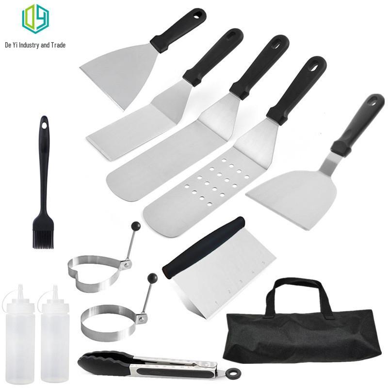 Stainless Steel BBQ Tool Set - Outdoor Grill & Teppanyaki Spatulas