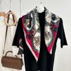 Hot-selling new carriage printing big-name high-end cotton and linen texture 71 * 71cm women's decorative velvet silk scarf