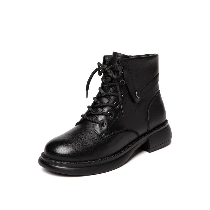 First Layer Cowhide Martin Boots Women's 2025 Autumn and Winter New Leather Casual Retro Cowhide Short Boots Women's Shoes