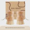 Natural Sisal Multi-Purpose Kitchen Brush for Dishes, Fruits, and Vegetables - Solid Wood Handle